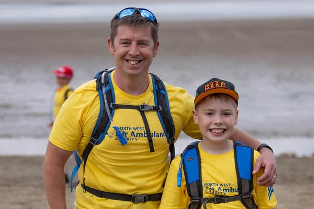 David Lambert and his son Christopher will be taking part in the cross bay walk at the weekend to say thank you to the charity that saved David's life.
