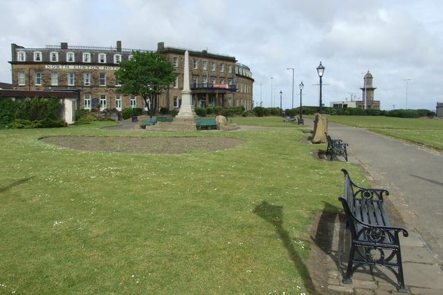 This image shows how the North Euston Hotel and Lower Lighthouse stand prominently together on the seafront, overlooking the river estuary at Fleetwood