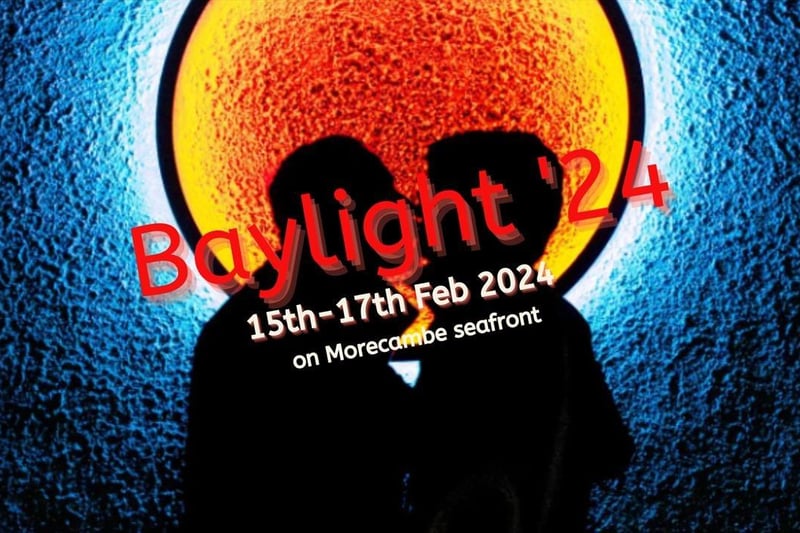 February 15, 16 & 17. Morecambe Promenade. FREE.

Baylight is an exciting new annual light art festival set in beautiful Morecambe Bay featuring light artists from around the world and suitable for all ages. Baylight '24 takes place over three nights in the February half term from 15-17 February, 2024