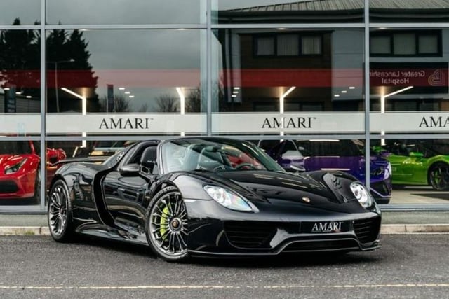 This is the most expensive Supercar for sale in Lancashire and can be found at Amari Motors in Preston. It's a 4.6 litre Porsche 918 and comes in at £1,225,995