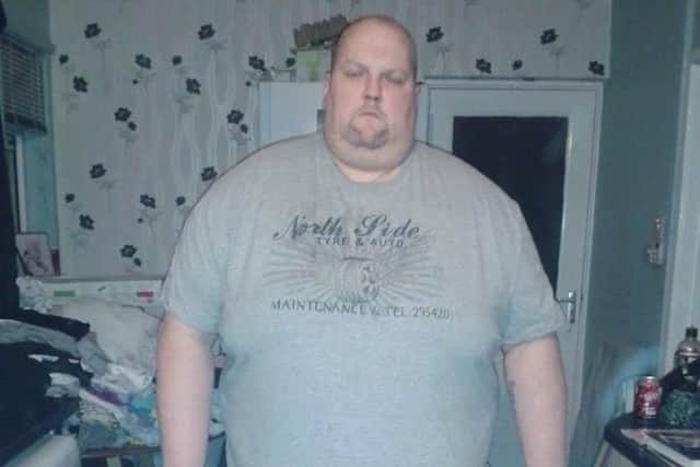 Jeff Huggins before he lost weight.