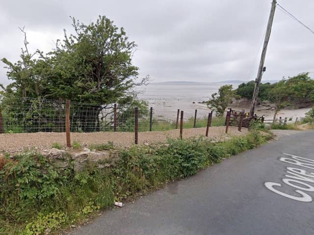 Cove Road beach, Silverdale, where human bones were discovered at the weekend.