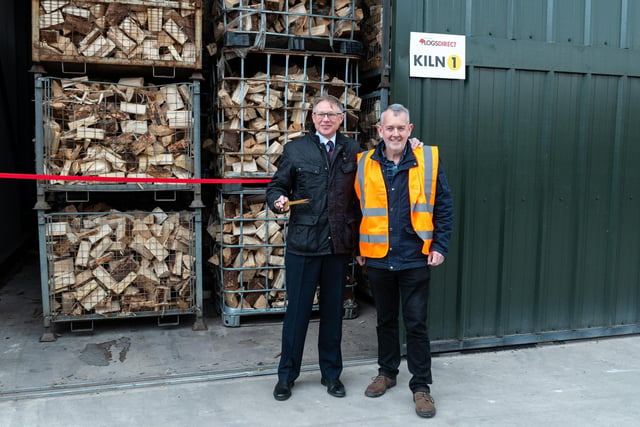 Morecambe MP David Morris with director of Logs Direct Stephen Talbot at the official launch.