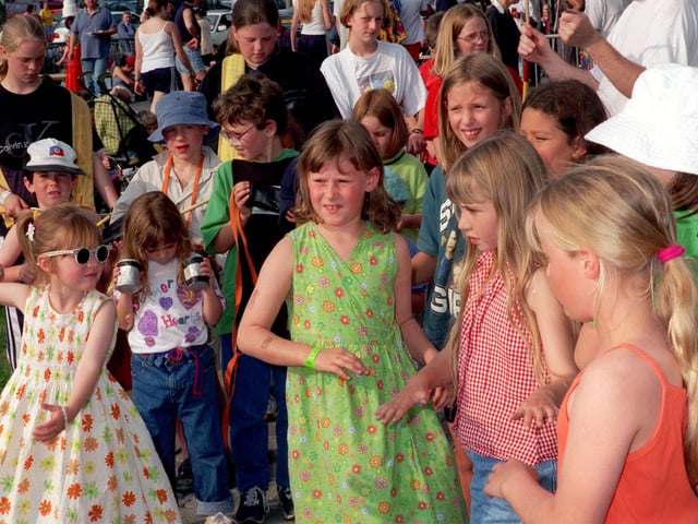 Young festival goers taking part in the festivities at the Worldbeat weekend in Morecambe.