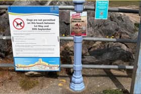 Dogs are now banned from two bathing beaches in Morecambe until September. Picture from Lancaster City Council.