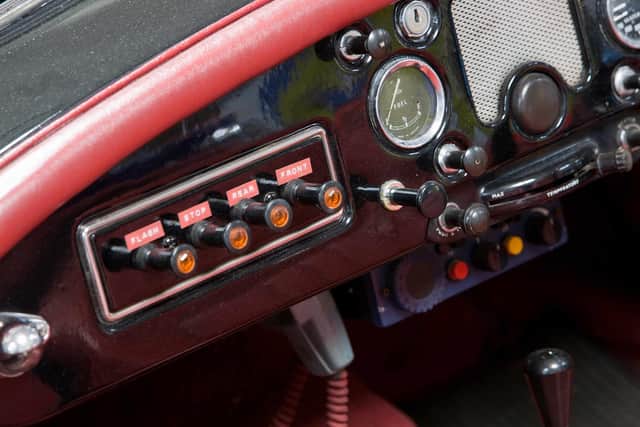 The interior of the 1960 MGA Roadster which can be seen at The Lakeland Motor Museum in Cumbria. 