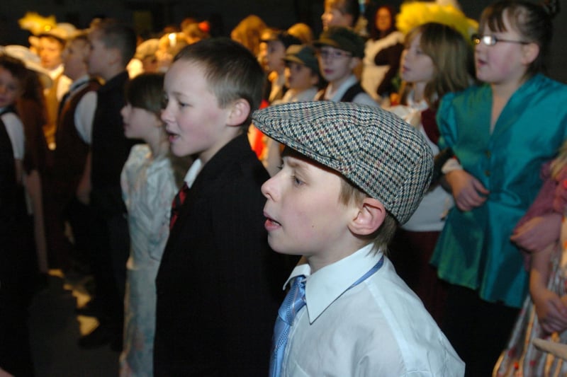 Morecambe Bay Primary School pupils during their Edwardian performance.