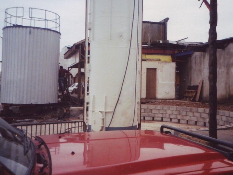 The building of the Polo Tower in 1994, Morecambe. 