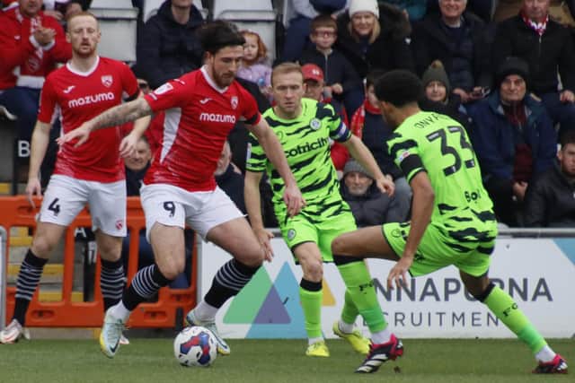 Cole Stockton secured a point for Morecambe against Forest Green Rovers last weekend Picture: Ian Lyon