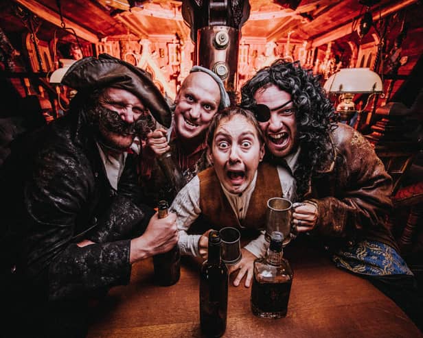 A cast of four perform Treasure Island at The Dukes in Lancaster. Picture by Matt Austin.