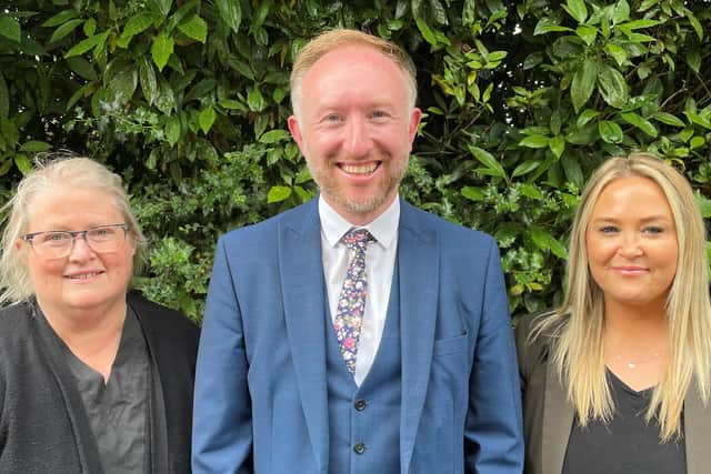 Dallam boarding house new appointees Marguerite Richards and Nicola Gilbert with head Steven Henneberry.