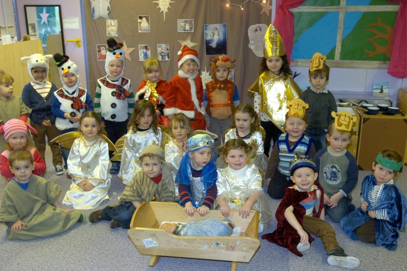 Children at Lancaster's Appletree Nursery School Christmas Concert in 2012.