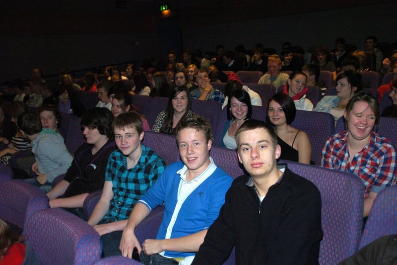 Pupils from Morecambe High School during a visit to the Morecambe Apollo cinema where they watched Hurt Locker as part of National Film Week.