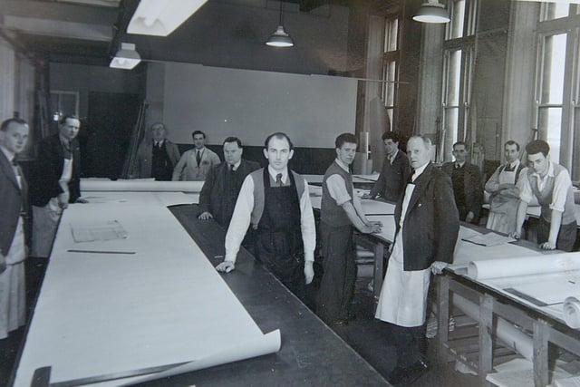 The setting out and planning department at Gillows, 1950.