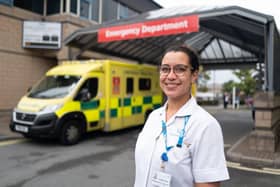 Cherish Otoo at the Royal Lancaster Infirmary in her white uniform when she was training to be a nurse.