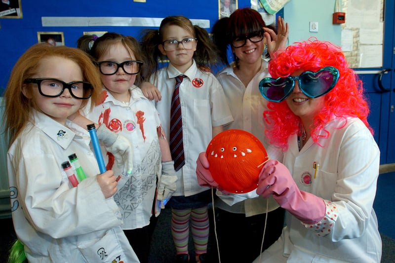 West End Primary School who dressed up as mad scientists to mark National Science and Engineering Week, and Red Nose Day.