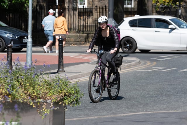 A cyclist in Lancaster.