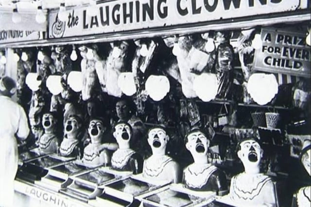 The Winter Gardens fairground behind the Morecambe theatre was very popular with families. One of its most popular attractions with younger children was the Laughing Clowns stall (pictured).