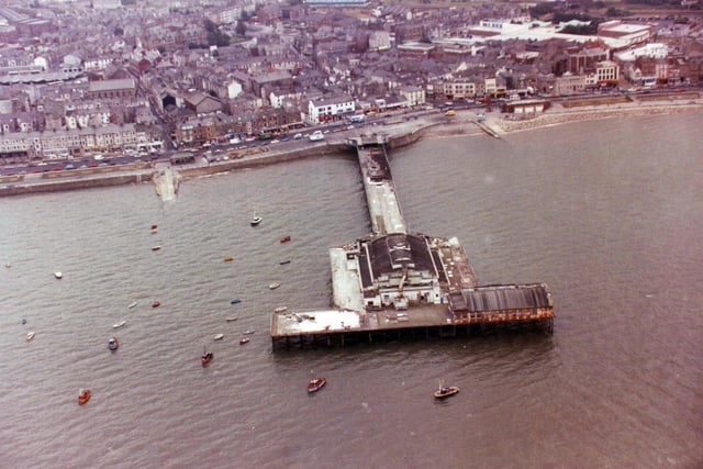 Aerial view of Morecambe Central Pier taken 1990s. from LEP archives