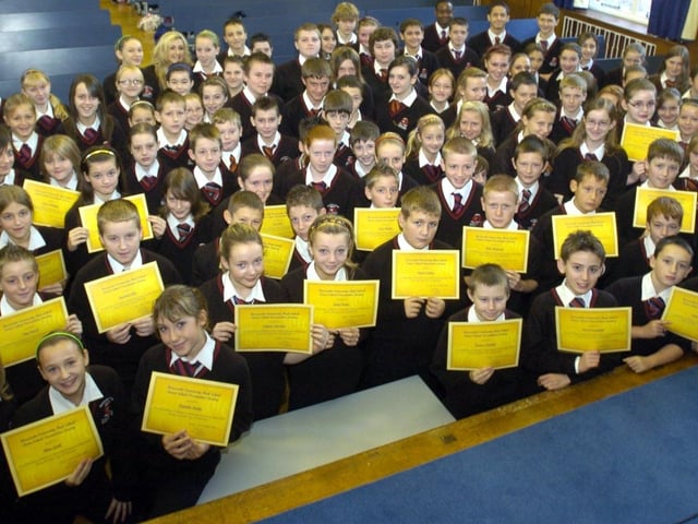 Pupils who received certificates at a Lower School Presentation Evening.