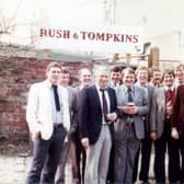 Tony Wade and fellow bowlers at the back of the Bath Hotel  in Morecambe before an outing.