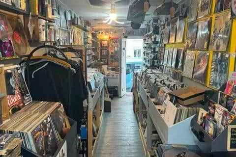 Inside La’l Record Shop on Main Street, Bolton-le-Sands.