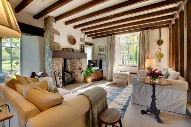 The living room at Coldwell Cottage in Arnside, Cumbria.