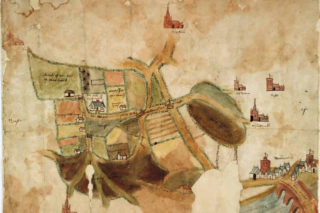 One of Jacquie's favourite items from the archives - a map of the manor of Burtonhead c 1580
