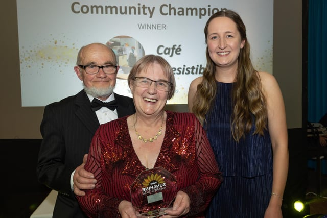 Community Champion award winners Café Irresistible at Father’s House receive their award from Keeley Wilkinson, Lancaster City Council's young people engagement officer.