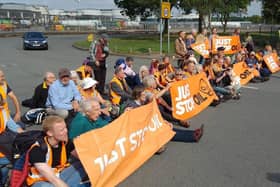 Blockade of Kingsbury oil terminal on Wednesday.