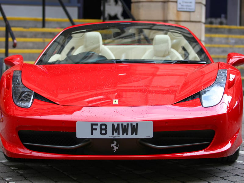 A red Ferrari on display at Lancaster Festa Italia.
