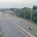 Motorway camera view southbound at junction 31 Preston. The section of the M6 is expected to be closed for several hours
