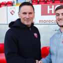 Morecambe boss Ged Brannan agreed a new deal with Charlie Brown last month Picture: Morecambe FC