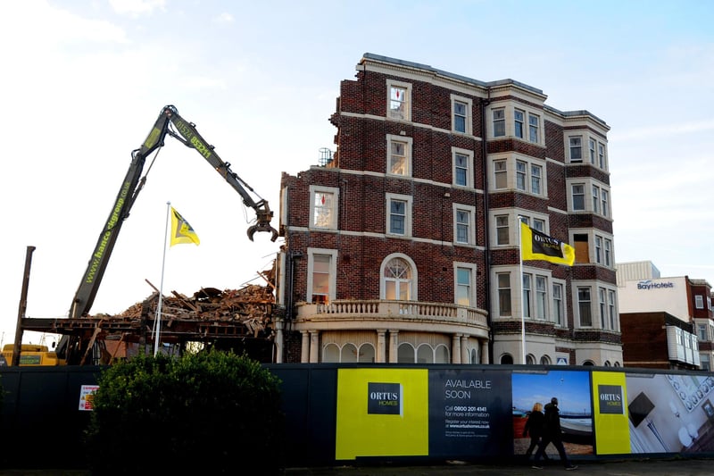 Demolition starts at The Broadway Hotel in December 2014.