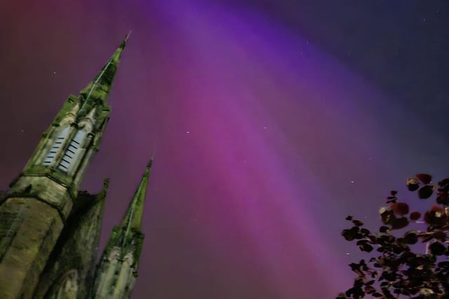 The Northern Lights over Christ Church, Wyresdale Road, Lancaster, by Fay Cooper.
