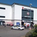 Morecambe FC's Mazuma Stadium is becoming a donation centre for Ukrainian refugees. Picture from Google Street View. 