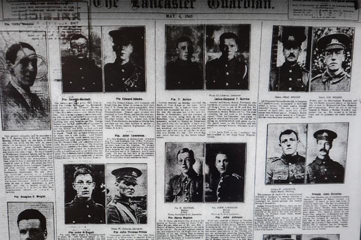 World War One soldiers that were featured in the Lancaster Guardian in May, 1915. Photo: Shaun Corkerry