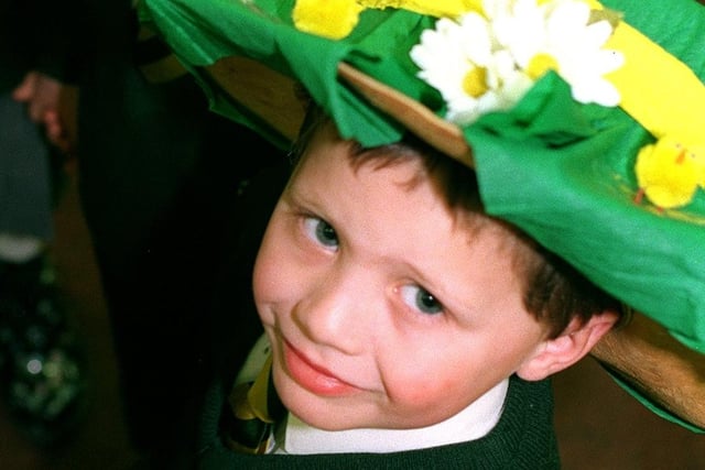 Lytham Primary School's Easter bonnet parade in 1997. Pictured is Joshua Hough
