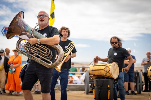 Some of the musicians performing at the Catch the Wind kite festival in Morecambe at the weekend. Picture by Jamie Buttershaw.