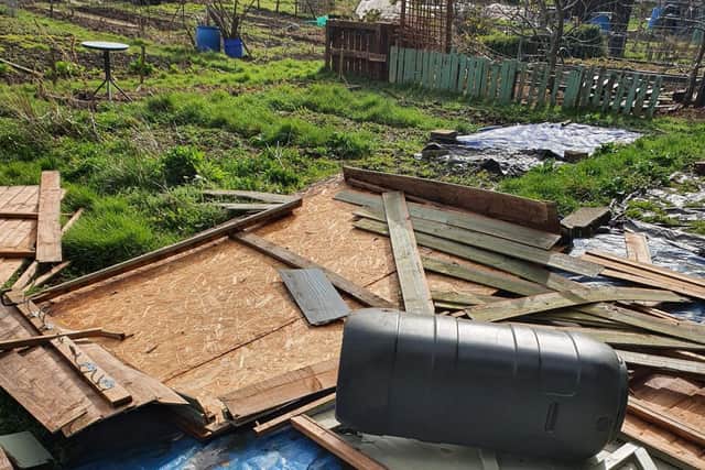 Some of the damage caused at Halton allotments.