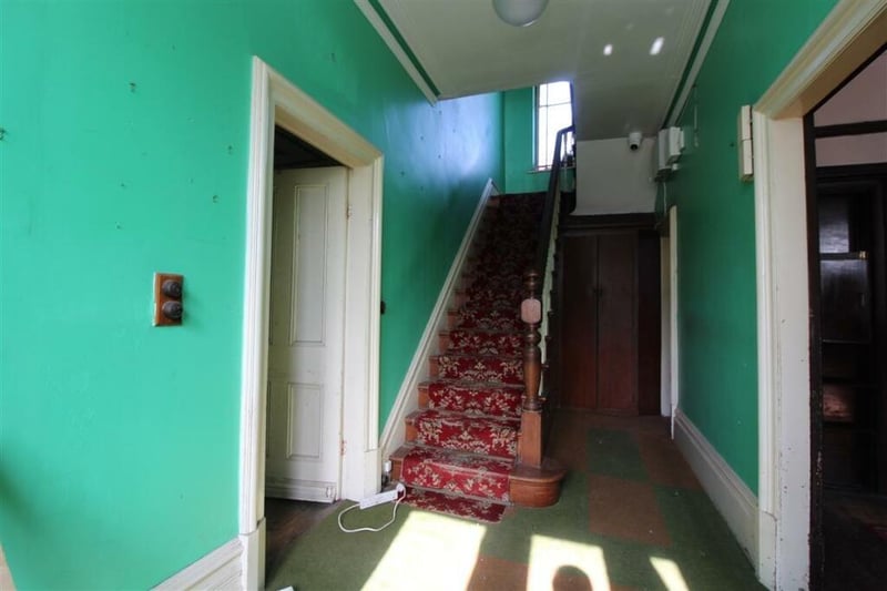 The hallway and stairs at the property on Burlington Avenue. Picture courtesy of Auction House, Fulwood.