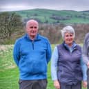 Joe Bowman, new club captain (right), Julia Taylor, lady captain and Jack Waite, seniors’ captain, at the Captains' Drive-in at Kirkby Lonsdale Golf Club. Picture by Robin Ree