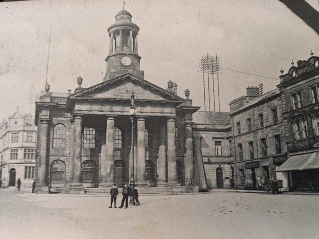 Now the City Museum, this postcard dates back to the time when the building was Lancaster's Town Hall. The elegant Georgian building was constructed in 1781-3 to the designs of Major Thomas Jarrett and Thomas Harrison. The museum itself was founded in 1923.