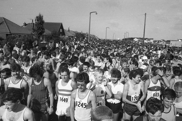 Blustery winds did nothing to dampen the spirits or fast times of more than 2,000 competitors for the first ever Lytham St Annes Windmill Half Marathon, pictured here at the start of the race