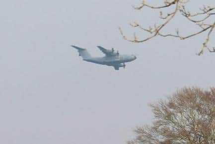 The massive RAF jet spotted over Garstang yesterday (Tuesday, March 22)