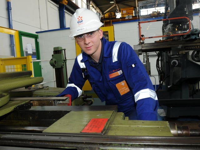 Apprentice mechanical fitter, Harry Wallbank, in 2013.