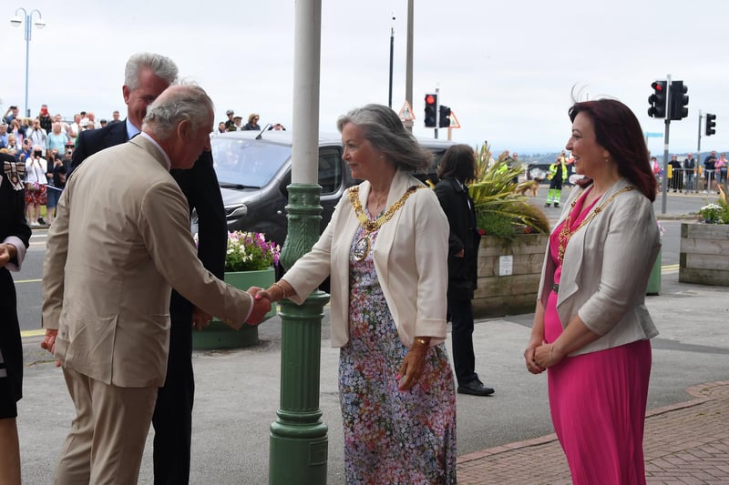 Mayor Joyce Pritchard meets the Prince of Wales.