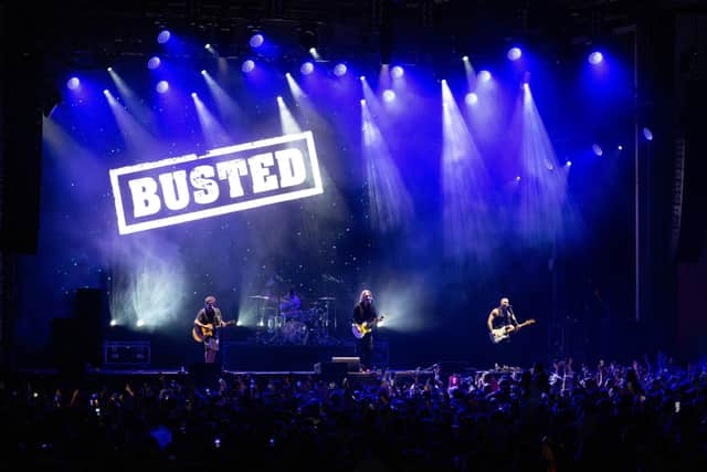 Busted perform at the Highest Point Festival in Williamson Park, Lancaster.