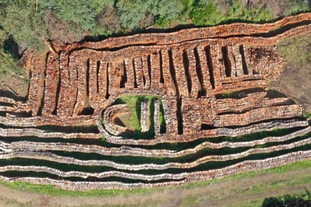 Wall of wood in South Africa, consisting of Proper Wood logs that are helping clear the area of invasive eucalyptus - a perfect hardwood for Logs Direct customers to burn. Picture from www.logsdirect.co.uk.