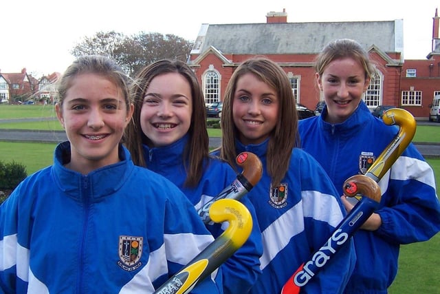 Lancashire players Lauren Harris, Megan Foy, Hannah Shaw and Laura Bury who inspired Lytham’s 7-0 victory against Archbishop Blanch School. They are all students at Queen Mary School